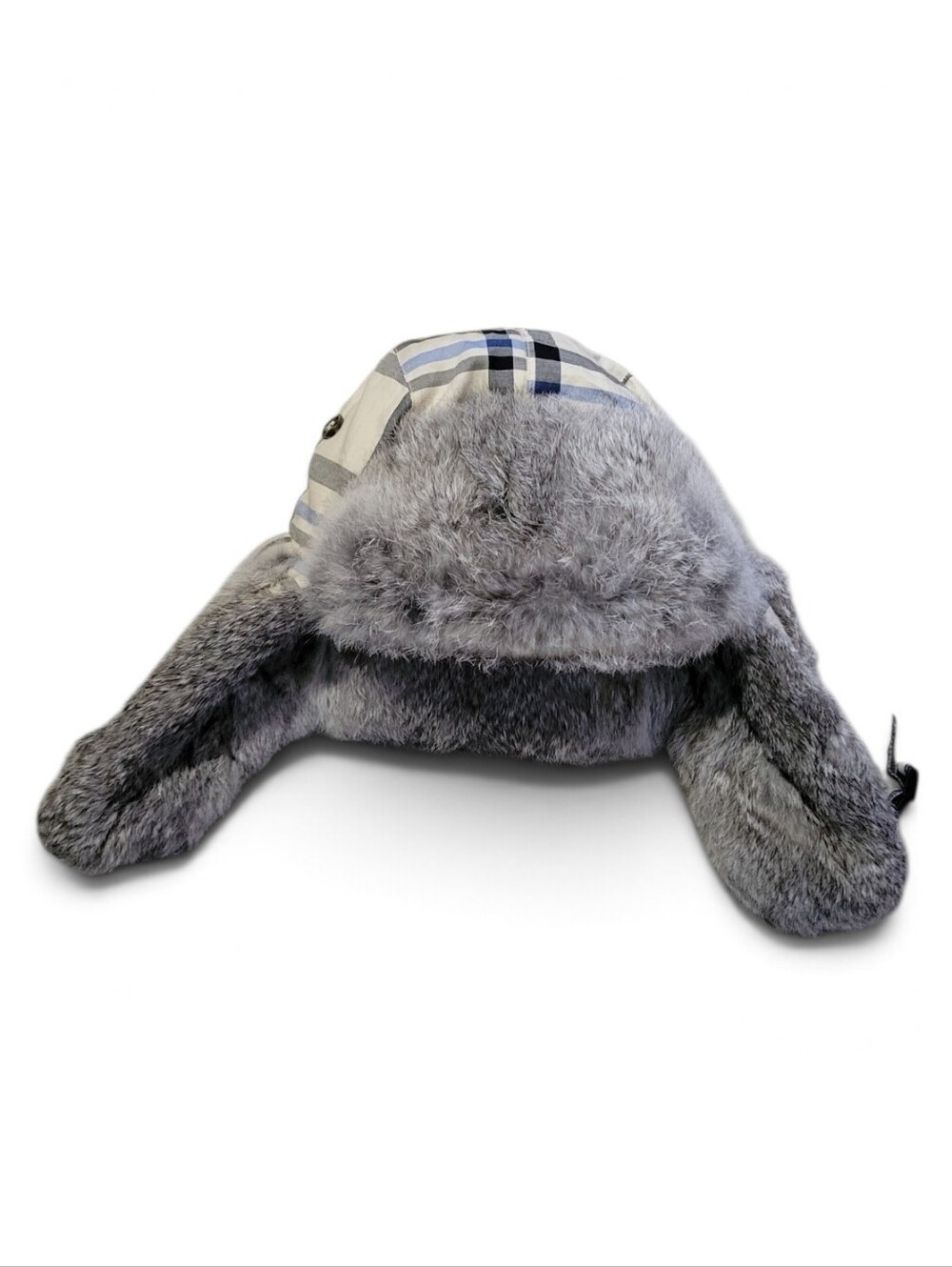 Mad Bomber Plaid Rabbit Fur Bomber Hat